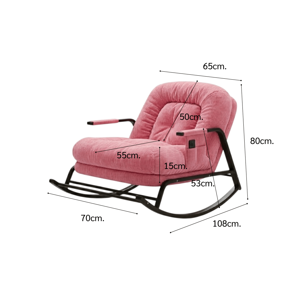 เก้าอี้ปรับเอนนอนและโยกได้ ELIFE สีชมพู_1